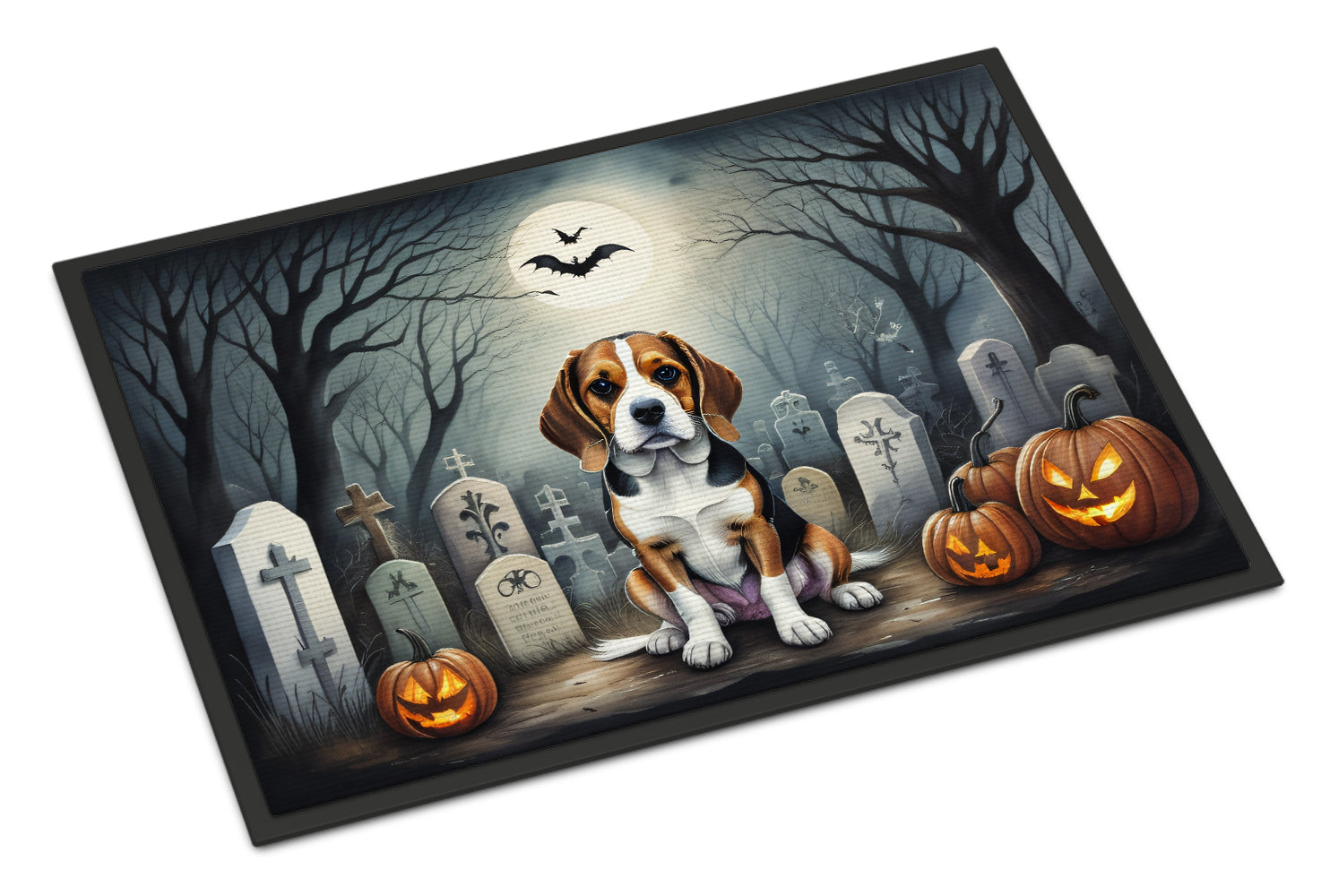 Beagle Spooky Halloween Doormat Indoor Outdoor 24H X 36W Front Door Mat Rugs for Entryway, Non Slip Washable Low Pile,