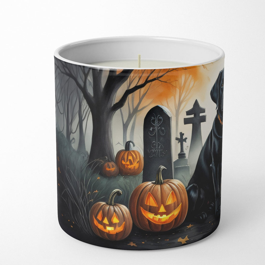 Black Labrador Retriever Spooky Halloween Decorative Soy Candle Nature Soy Wax Essential Oil Home Decor Ideal for Bedroom Kitchen Bath Office Gift, 10 oz