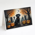 Black Labrador Retriever Spooky Halloween Greeting Cards Pack of 8 Blank Cards with Envelopes Whimsical A7 Size 5x7
