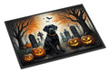 Black Labrador Retriever Spooky Halloween Doormat Indoor Outdoor 18H X 27W Front Door Mat Rugs for Entryway, Non Slip Washable