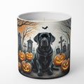 Black Labrador Retriever Spooky Halloween Decorative Soy Candle Nature Soy Wax Essential Oil Home Decor Ideal for Bedroom Kitchen Bath Office Gift, 10 oz