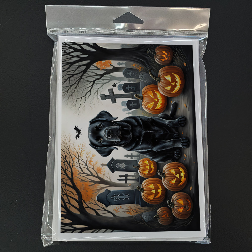Black Labrador Retriever Spooky Halloween Greeting Cards Pack of 8 Blank Cards with Envelopes Whimsical A7 Size 5x7