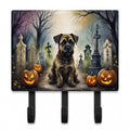 Border Terrier Spooky Halloween Leash or Key Holder Wall Hooks, Coat Rack Wall Mount, for Hanging Keys, Towels, Aprons, Leashes