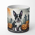 Boston Terrier Spooky Halloween Decorative Soy Candle Nature Soy Wax Essential Oil Home Decor Ideal for Bedroom Kitchen Bath Office Gift, 10 oz