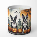 Boston Terrier Spooky Halloween Decorative Soy Candle Nature Soy Wax Essential Oil Home Decor Ideal for Bedroom Kitchen Bath Office Gift, 10 oz