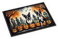 Boston Terrier Spooky Halloween Doormat Indoor Outdoor 18H X 27W Front Door Mat Rugs for Entryway, Non Slip Washable