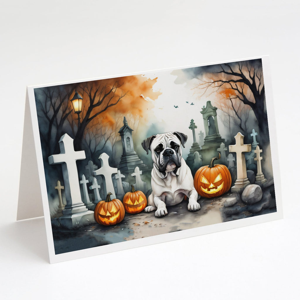 Boxer Spooky Halloween Greeting Cards Pack of 8 Blank Cards with Envelopes Whimsical A7 Size 5x7