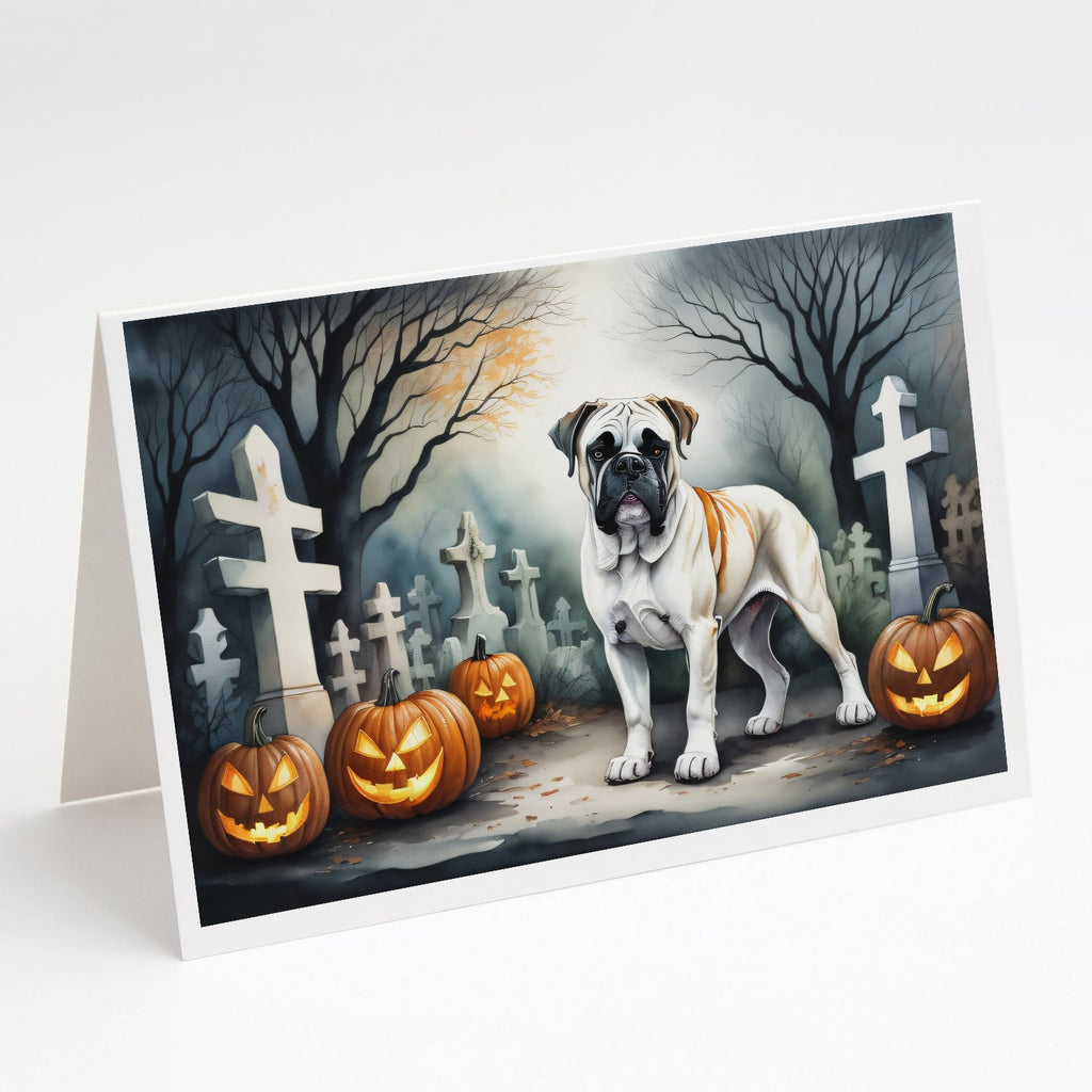 Boxer Spooky Halloween Greeting Cards Pack of 8 Blank Cards with Envelopes Whimsical A7 Size 5x7