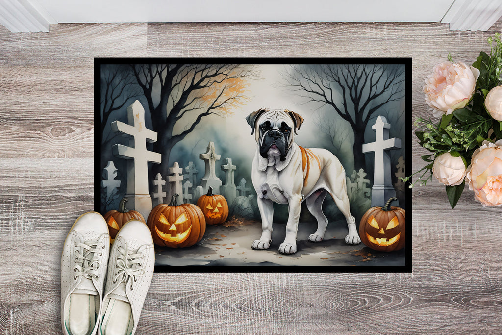 Boxer Spooky Halloween Doormat Indoor Outdoor 24H X 36W Front Door Mat Rugs for Entryway, Non Slip Washable Low Pile,