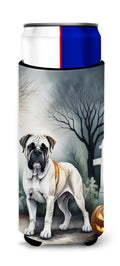 Boxer Spooky Halloween Slim Can Hugger , Insulated Foam Hugger for 12 oz Slim Cans, Beer Bottles & Water Bottles, Printed in USA