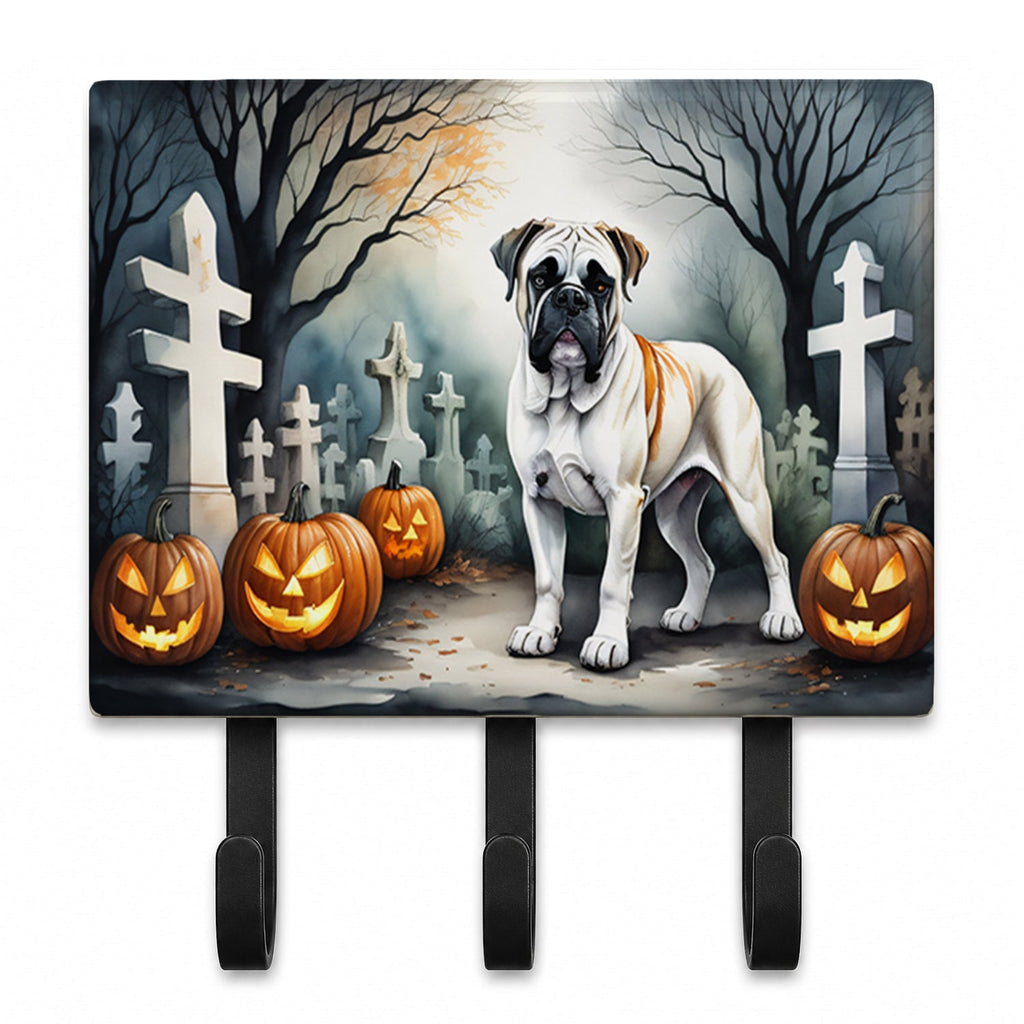 Boxer Spooky Halloween Leash or Key Holder Wall Hooks, Coat Rack Wall Mount, for Hanging Keys, Towels, Aprons, Leashes