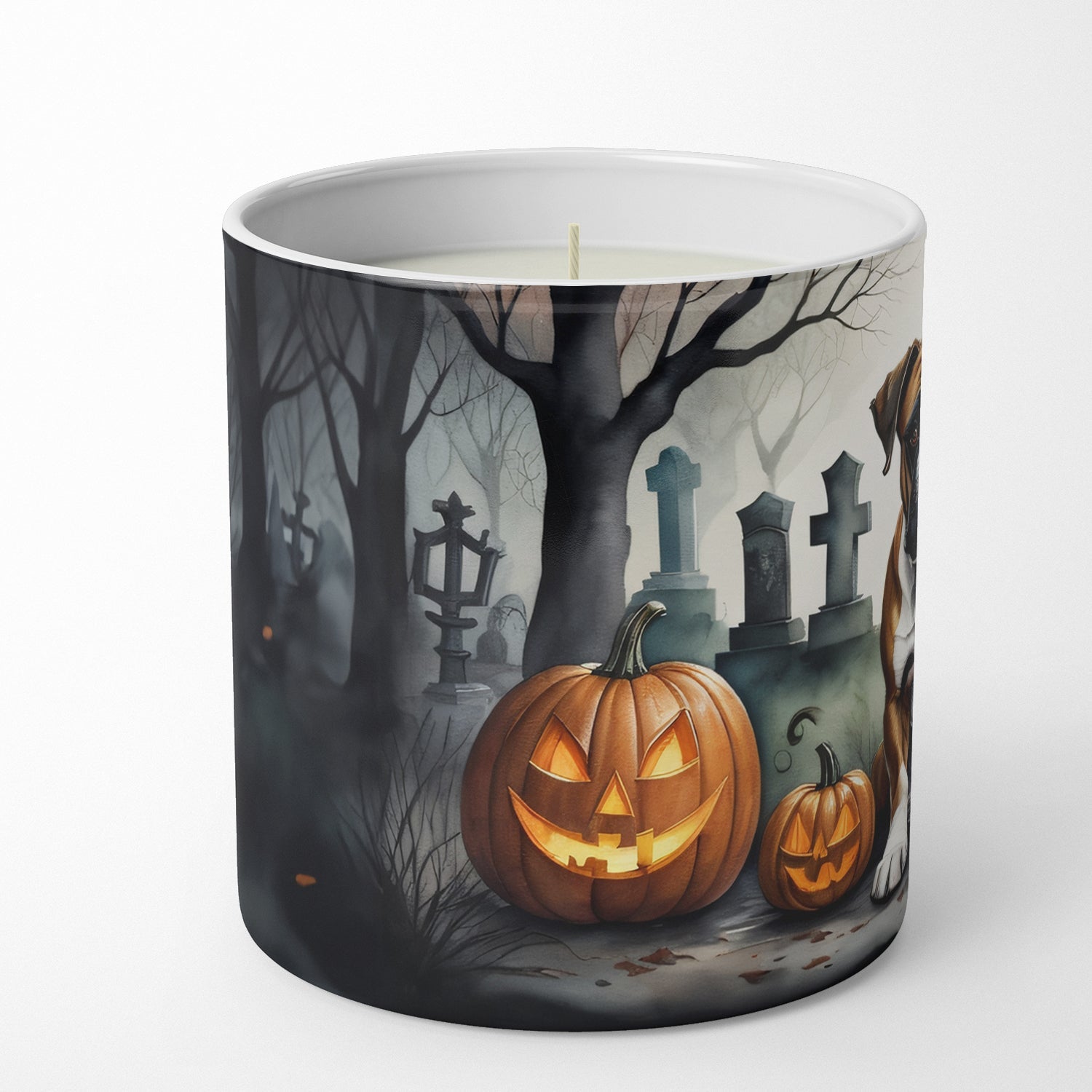 Boxer Spooky Halloween Decorative Soy Candle Nature Soy Wax Essential Oil Home Decor Ideal for Bedroom Kitchen Bath Office Gift, 10 oz