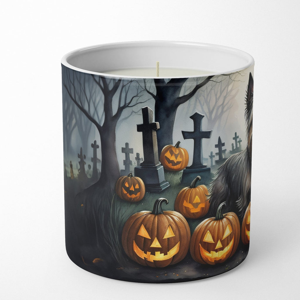 Cairn Terrier Spooky Halloween Decorative Soy Candle Nature Soy Wax Essential Oil Home Decor Ideal for Bedroom Kitchen Bath Office Gift, 10 oz