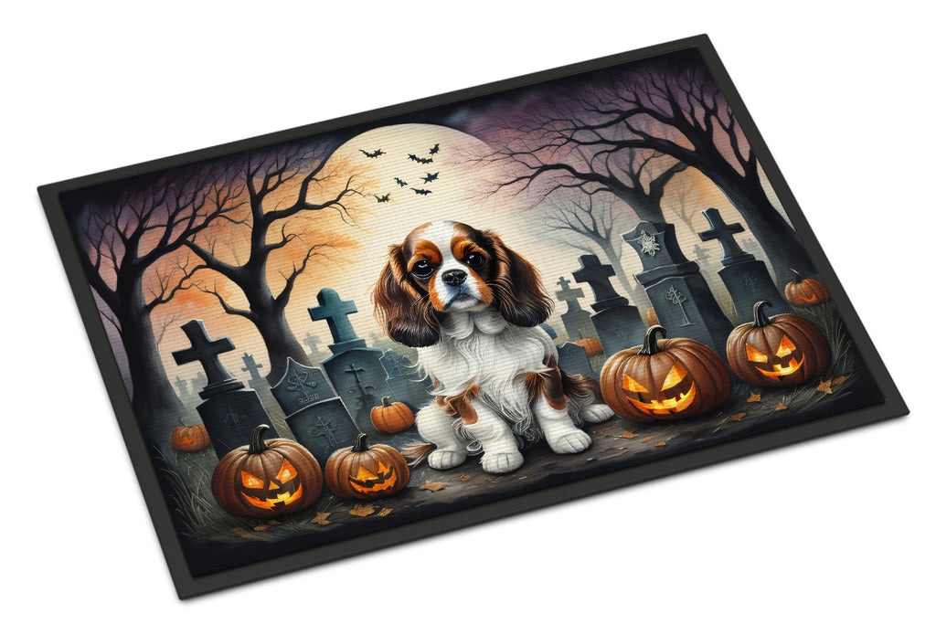 Cavalier Spaniel Spooky Halloween Doormat Indoor Outdoor 24H X 36W Front Door Mat Rugs for Entryway, Non Slip Washable Low Pile,
