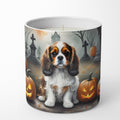 Cavalier Spaniel Spooky Halloween Decorative Soy Candle Nature Soy Wax Essential Oil Home Decor Ideal for Bedroom Kitchen Bath Office Gift, 10 oz
