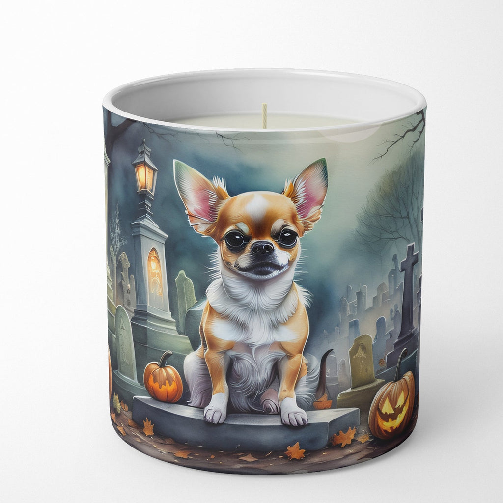 Chihuahua Spooky Halloween Decorative Soy Candle Nature Soy Wax Essential Oil Home Decor Ideal for Bedroom Kitchen Bath Office Gift, 10 oz