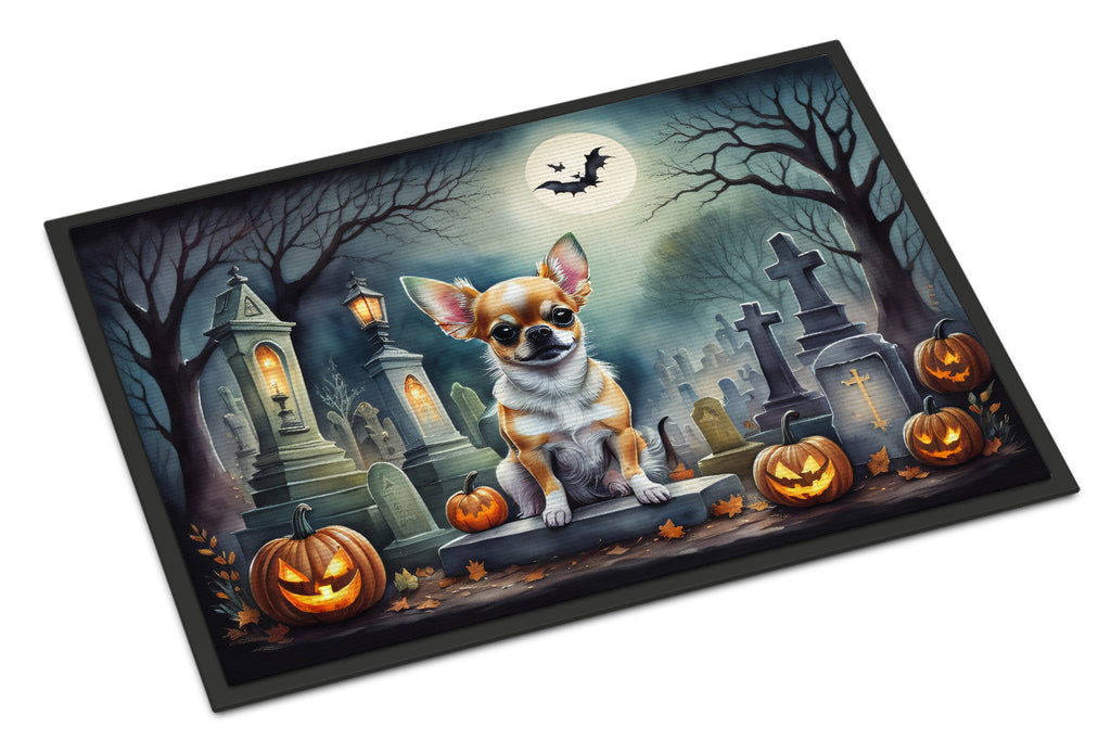 Chihuahua Spooky Halloween Doormat Indoor Outdoor 24H X 36W Front Door Mat Rugs for Entryway, Non Slip Washable Low Pile,