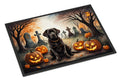 Chocolate Labrador Retriever Spooky Halloween Doormat Indoor Outdoor 18H X 27W Front Door Mat Rugs for Entryway, Non Slip Washable