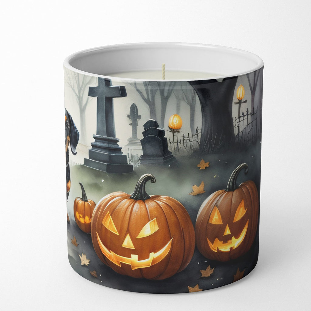 Dachshund Spooky Halloween Decorative Soy Candle Nature Soy Wax Essential Oil Home Decor Ideal for Bedroom Kitchen Bath Office Gift, 10 oz