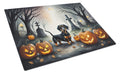 Dachshund Spooky Halloween Cutting Board Tempered Glass Kitchen Cutting Surface, Heat Resistant Chopping, Non-Slip Feet, Food Prep & Serving