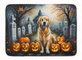 Golden Retriever Spooky Halloween Memory Foam Kitchen Mat Machine Washable Anti-Fatigue Cushion Comfort Bath or Kitchen Rug