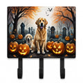 Golden Retriever Spooky Halloween Leash or Key Holder Wall Hooks, Coat Rack Wall Mount, for Hanging Keys, Towels, Aprons, Leashes