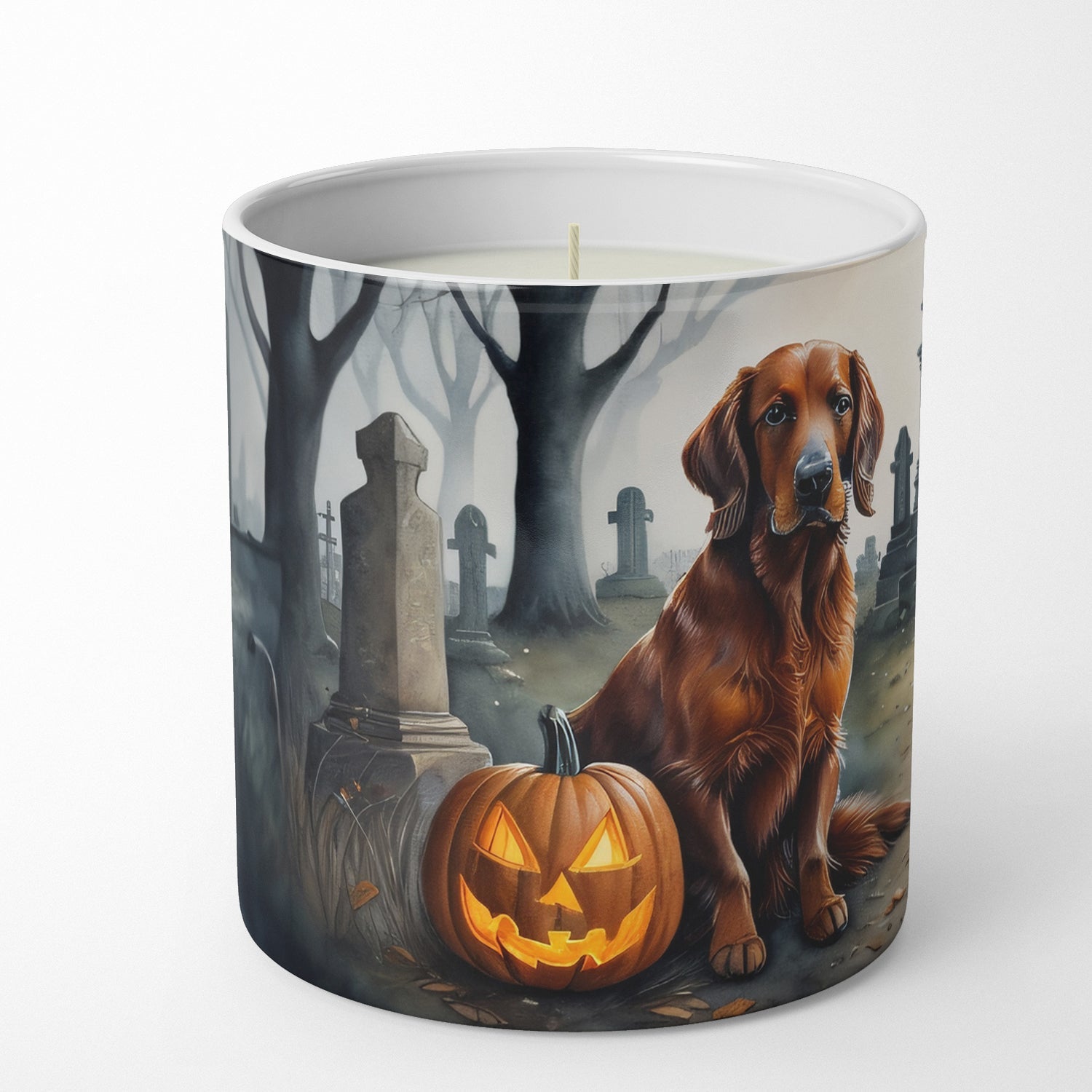 Irish Setter Spooky Halloween Decorative Soy Candle Nature Soy Wax Essential Oil Home Decor Ideal for Bedroom Kitchen Bath Office Gift, 10 oz