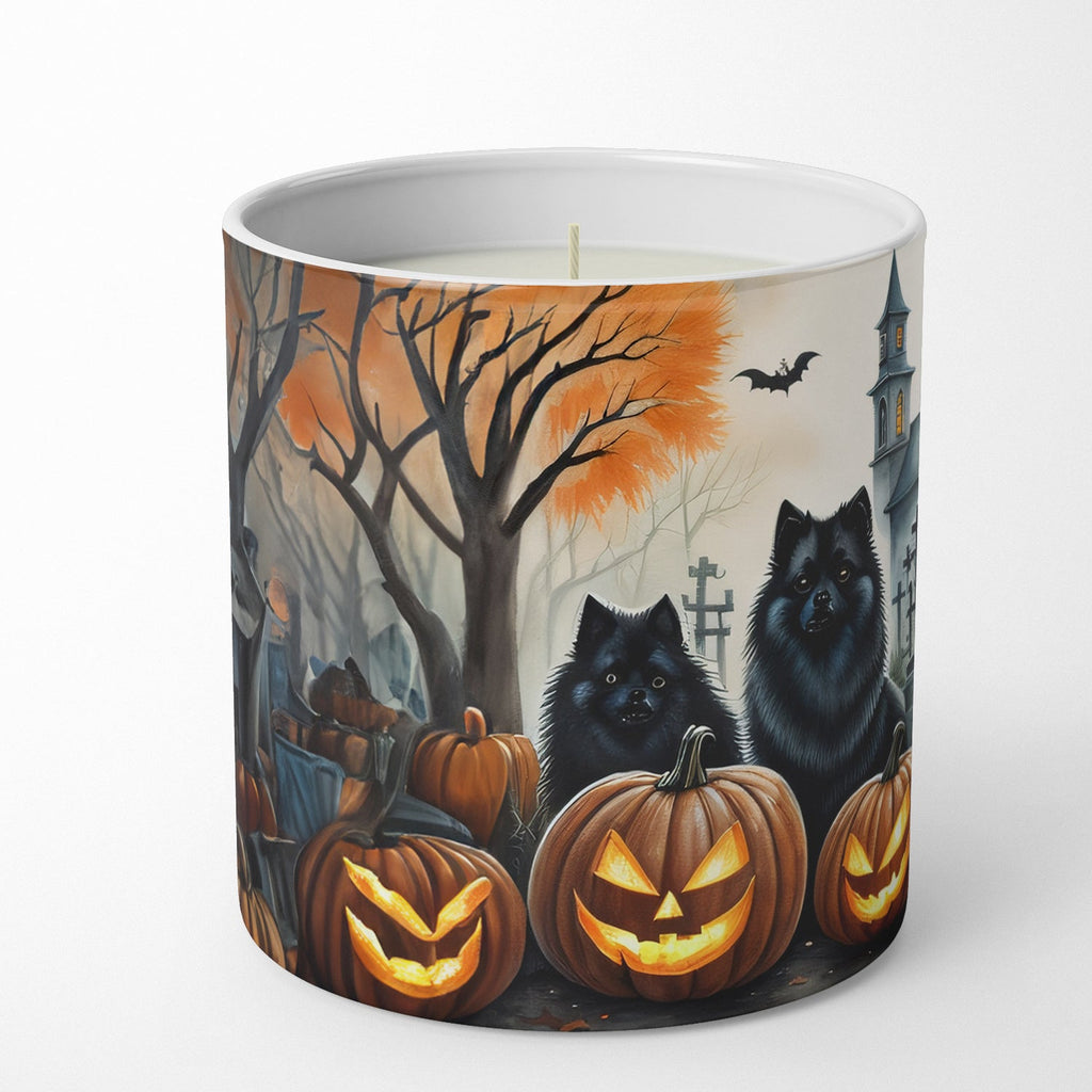 Keeshond Spooky Halloween Decorative Soy Candle Nature Soy Wax Essential Oil Home Decor Ideal for Bedroom Kitchen Bath Office Gift, 10 oz