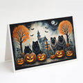 Keeshond Spooky Halloween Greeting Cards Pack of 8 Blank Cards with Envelopes Whimsical A7 Size 5x7