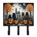 Keeshond Spooky Halloween Leash or Key Holder Wall Hooks, Coat Rack Wall Mount, for Hanging Keys, Towels, Aprons, Leashes
