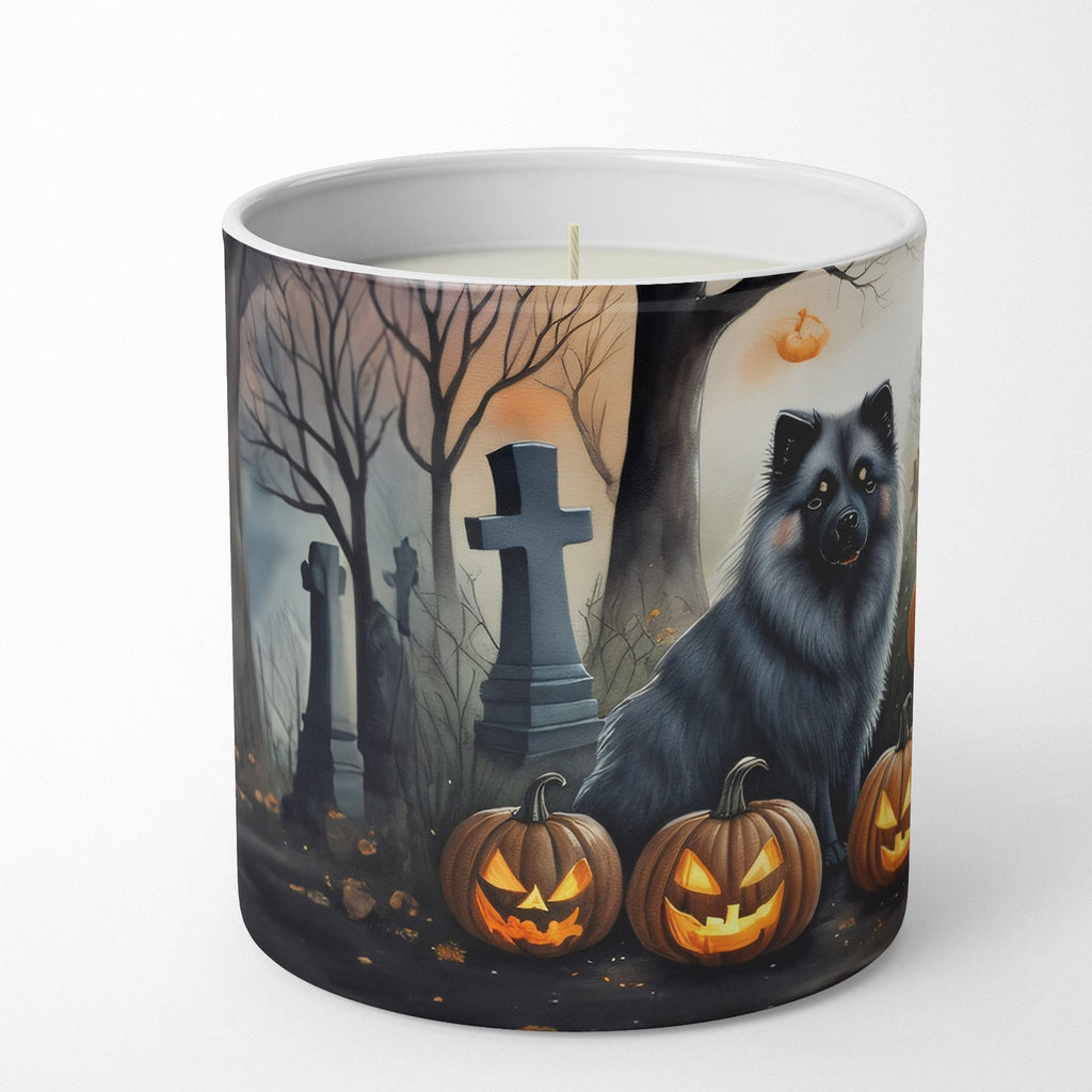 Keeshond Spooky Halloween Decorative Soy Candle Nature Soy Wax Essential Oil Home Decor Ideal for Bedroom Kitchen Bath Office Gift, 10 oz