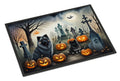Keeshond Spooky Halloween Doormat Indoor Outdoor 18H X 27W Front Door Mat Rugs for Entryway, Non Slip Washable