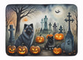 Keeshond Spooky Halloween Memory Foam Kitchen Mat Machine Washable Anti-Fatigue Cushion Comfort Bath or Kitchen Rug