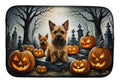 Norwich Terrier Spooky Halloween Dish Drying Mat Absorbent Dish Drying Mat Pad for Kitchen Counter Dish Drainer Mat for Countertop, 14 x 21", Multicolor