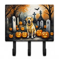Yellow Labrador Retriever Spooky Halloween Leash or Key Holder Wall Hooks, Coat Rack Wall Mount, for Hanging Keys, Towels, Aprons, Leashes