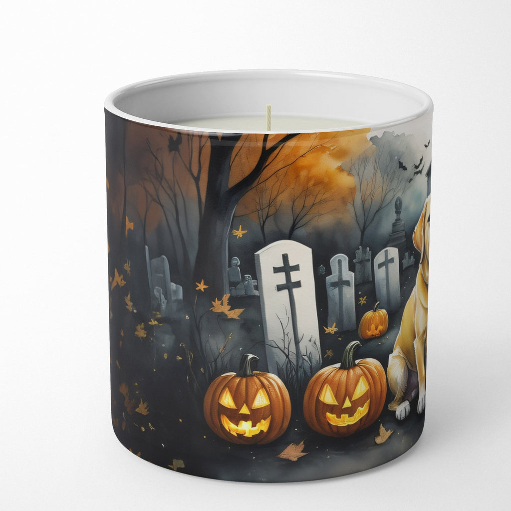 Yellow Labrador Retriever Spooky Halloween Decorative Soy Candle Nature Soy Wax Essential Oil Home Decor Ideal for Bedroom Kitchen Bath Office Gift, 10 oz