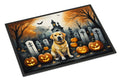 Yellow Labrador Retriever Spooky Halloween Doormat Indoor Outdoor 18H X 27W Front Door Mat Rugs for Entryway, Non Slip Washable