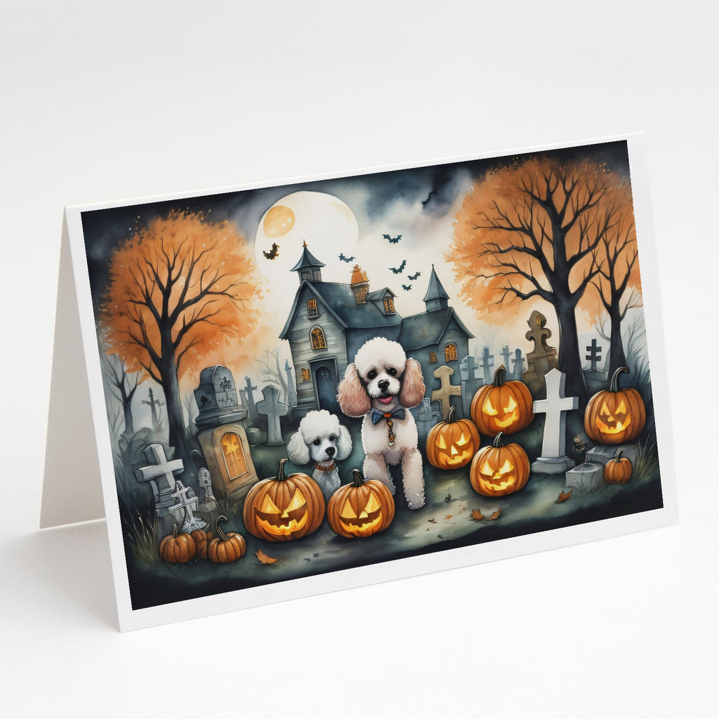 Poodle Spooky Halloween Greeting Cards Pack of 8 Blank Cards with Envelopes Whimsical A7 Size 5x7