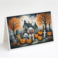 Poodle Spooky Halloween Greeting Cards Pack of 8 Blank Cards with Envelopes Whimsical A7 Size 5x7