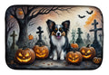 Papillon Spooky Halloween Dish Drying Mat Absorbent Dish Drying Mat Pad for Kitchen Counter Dish Drainer Mat for Countertop, 14 x 21", Multicolor