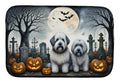 Old English Sheepdog Spooky Halloween Dish Drying Mat Absorbent Dish Drying Mat Pad for Kitchen Counter Dish Drainer Mat for Countertop, 14 x 21", Multicolor