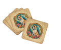 American Staffordshire Terrier and Flowers Foam Coasters Set of 4 Cup Coasters for Indoor Outdoor, Tabletop Protection, Anti Slip, Mouse pad Material