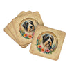 Bearded Collie and Flowers Foam Coasters Set of 4 Cup Coasters for Indoor Outdoor, Tabletop Protection, Anti Slip, Mouse pad Material