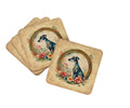Greyhound and Flowers Foam Coasters Set of 4 Cup Coasters for Indoor Outdoor, Tabletop Protection, Anti Slip, Mouse pad Material