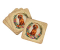 Redbone Coonhound and Flowers Foam Coasters Set of 4 Cup Coasters for Indoor Outdoor, Tabletop Protection, Anti Slip, Mouse pad Material