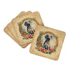 Weimaraner and Flowers Foam Coasters Set of 4 Cup Coasters for Indoor Outdoor, Tabletop Protection, Anti Slip, Mouse pad Material