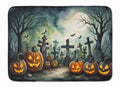 Graveyard Spooky Halloween Memory Foam Kitchen Mat Machine Washable Anti-Fatigue Cushion Comfort Bath or Kitchen Rug