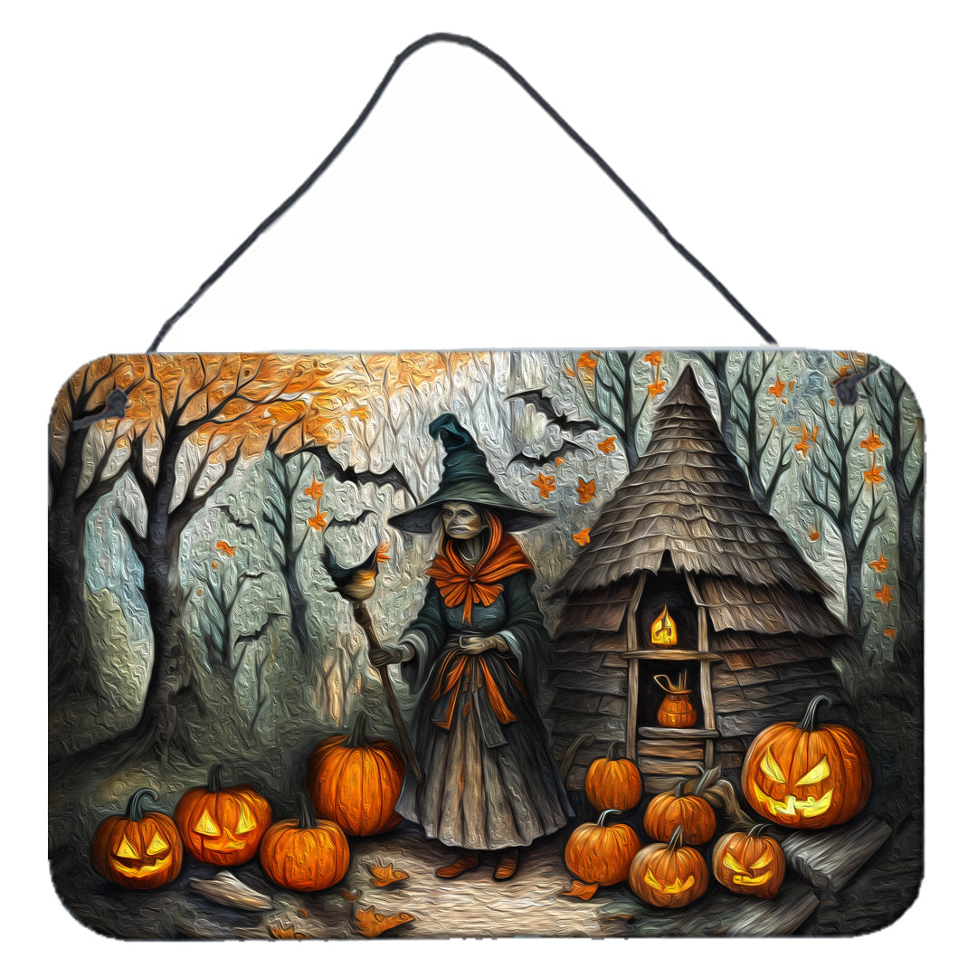 Slavic Witch Spooky Halloween Wall or Door Hanging Prints Aluminum Metal Sign Kitchen Wall Bar Bathroom Plaque Home Decor, 8HX12W, Multicolor