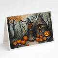 Slavic Witch Spooky Halloween Greeting Cards Pack of 8 Blank Cards with Envelopes Whimsical A7 Size 5x7