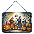 Trick or Treaters Spooky Halloween Wall or Door Hanging Prints Aluminum Metal Sign Kitchen Wall Bar Bathroom Plaque Home Decor, 8HX12W, Multicolor